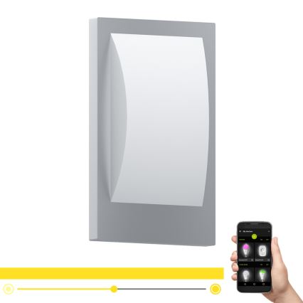 Eglo - LED Dimbar vägglampa utomhus 1xE27/9W/230V IP44 matt krom