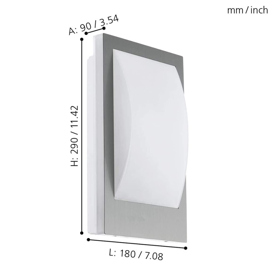 Eglo - LED Dimbar vägglampa utomhus 1xE27/9W/230V IP44 matt krom
