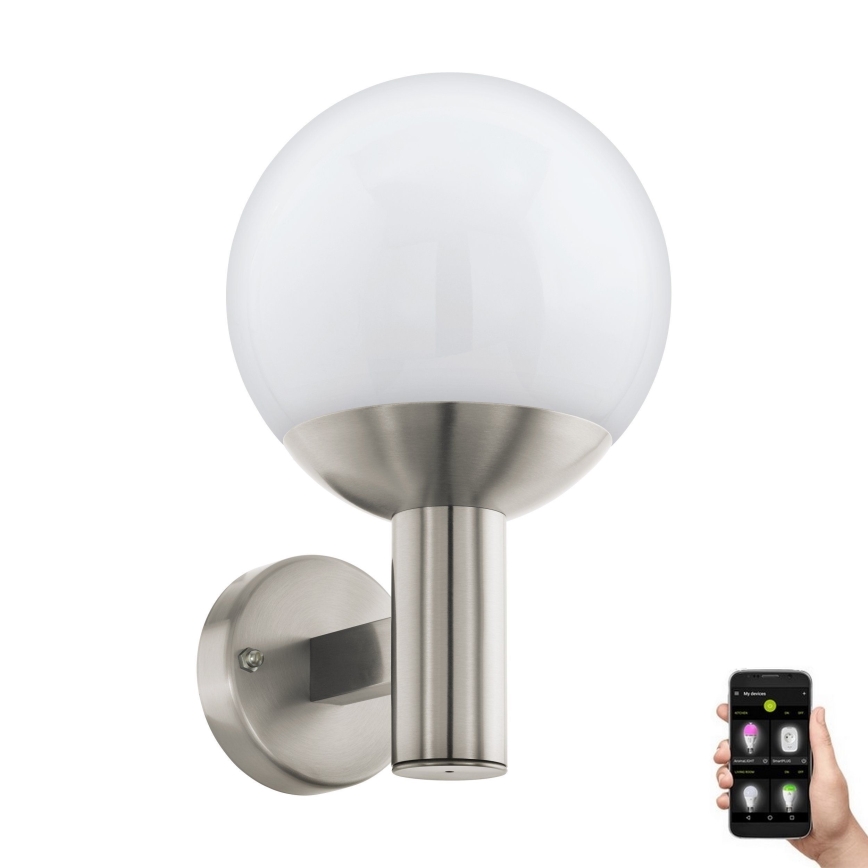 Eglo - LED RGB Utomhus Väggbelysning NISIA-C 1xE27/9W/230V IP44