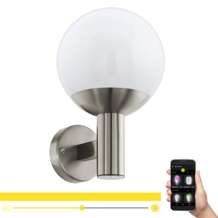 Eglo - LED RGB Utomhus Väggbelysning NISIA-C 1xE27/9W/230V IP44