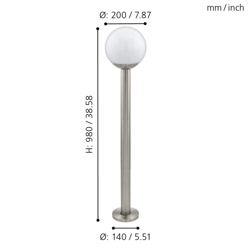 Eglo - LED ljusreglerad utomhuslampa NISIA-C 1xE27/9W/230V 980 mm IP44