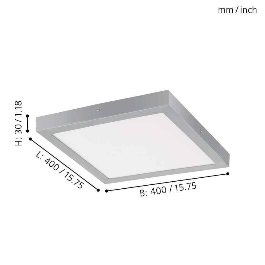 Eglo 97265 - LED Takbelysning FUEVA 1 1xLED/25W/230V silver kantig