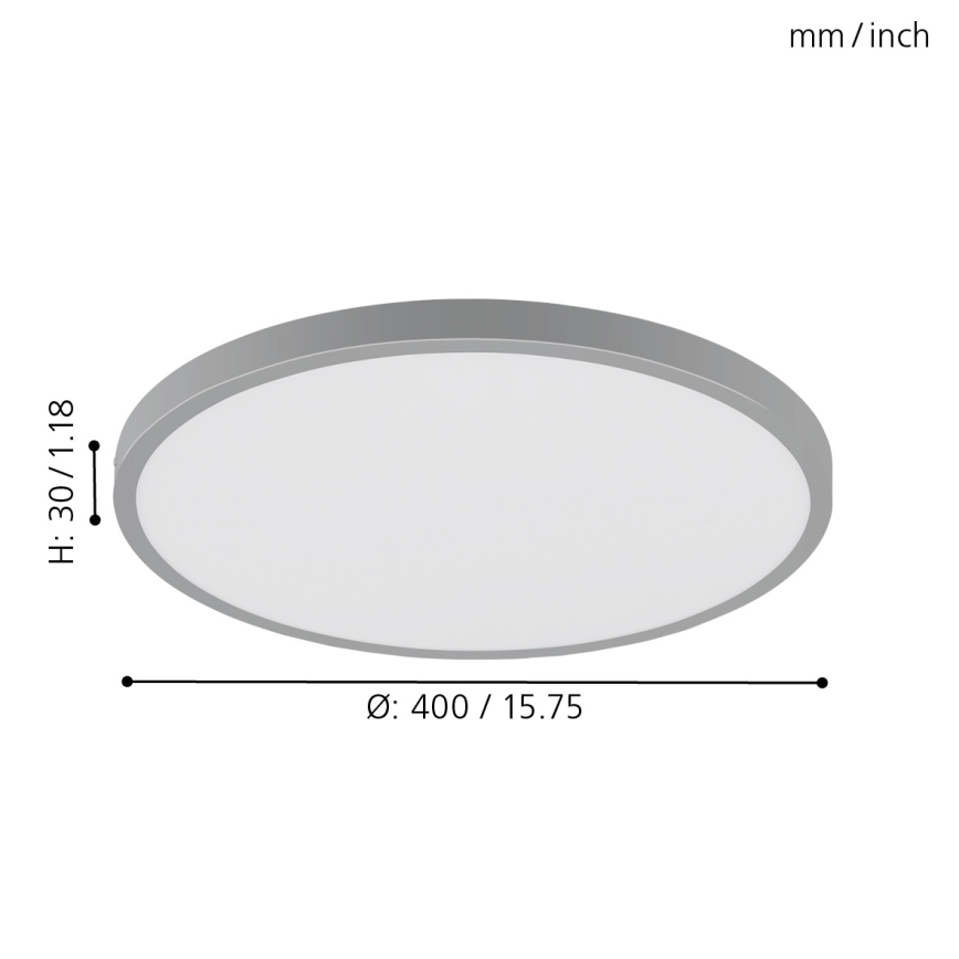 Eglo 97267 - LED Takbelysning FUEVA 1 1xLED/25W/230V silver ROUND 4000K