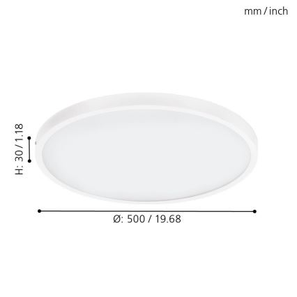 Eglo - Dimbar LED-taklampa 1xLED/25W/230V 3000K Ø 50 cm
