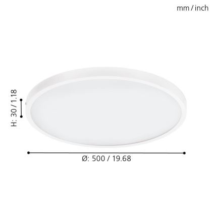 Eglo 97275 - LED Dimbar Takbelysning FUEVA 1 1xLED/25W/230V