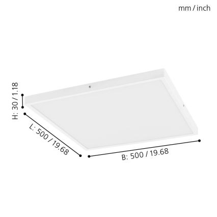 Eglo 97277 - LED Dimbar Takbelysning FUEVA 1 1xLED/25W/230V