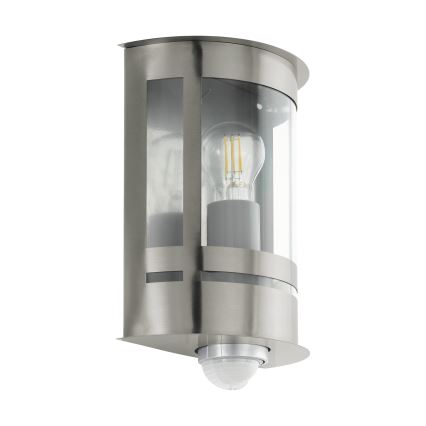 Eglo 97284 - Utomhus Väggbelysning med sensor TRIBANO 1xE27/60W/230V