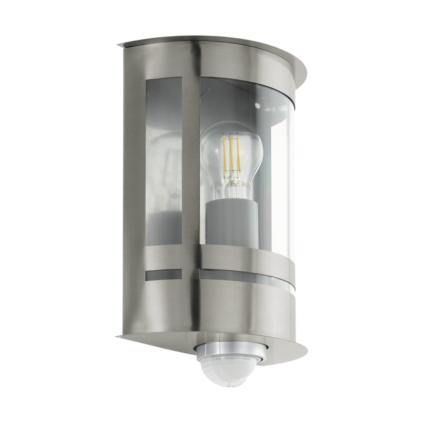 Eglo 97284 - Utomhus Väggbelysning med sensor TRIBANO 1xE27/60W/230V