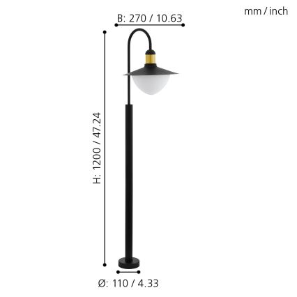 Eglo 97287 - Utomhuslampa SIRMIONE 1xE27/60W/230V