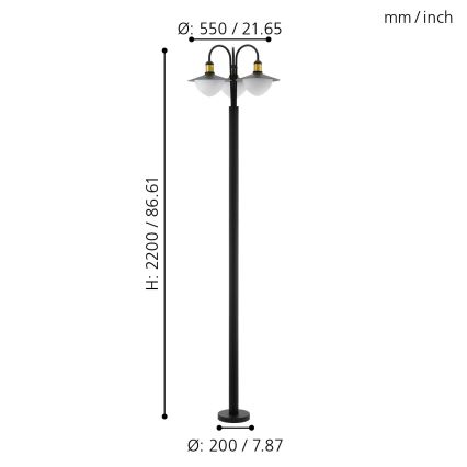 Eglo 97288 - Utomhuslampa SIRMIONE 3xE27/60W/230V