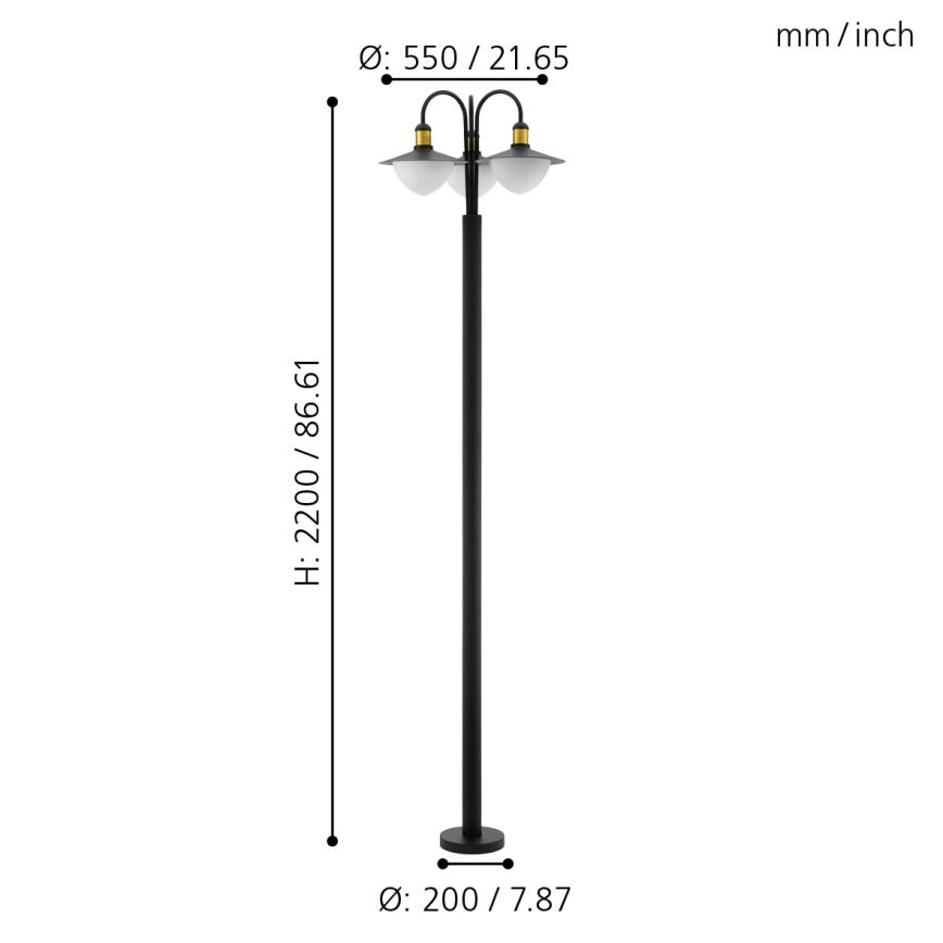 Eglo 97288 - Utomhuslampa SIRMIONE 3xE27/60W/230V