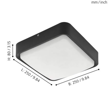 Eglo 97295 - LED Dimbar Badrumsbelysning tak PIOVE-C LED/14,6W/230V