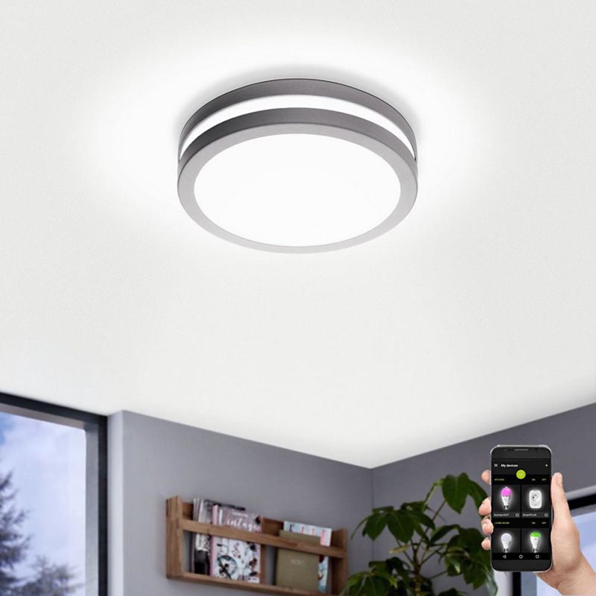 Eglo 97299 - LED Dimbar Badrumsbelysning tak LOCANA-C LED/14W grå