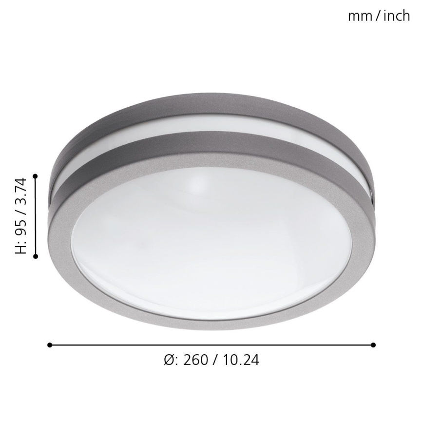 Eglo 97299 - LED Dimbar Badrumsbelysning tak LOCANA-C LED/14W grå