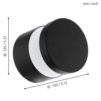 Eglo 97303 - Utomhus LED Väggbelysning MELZO LED/11W/230V svart