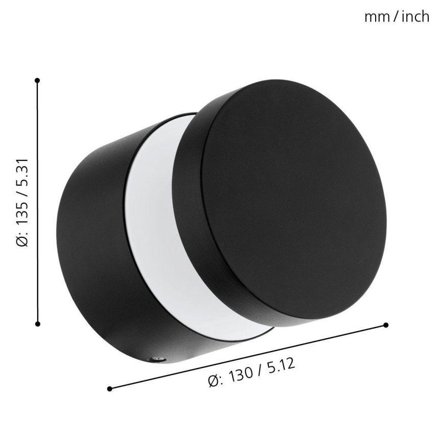 Eglo 97303 - Utomhus LED Väggbelysning MELZO LED/11W/230V svart