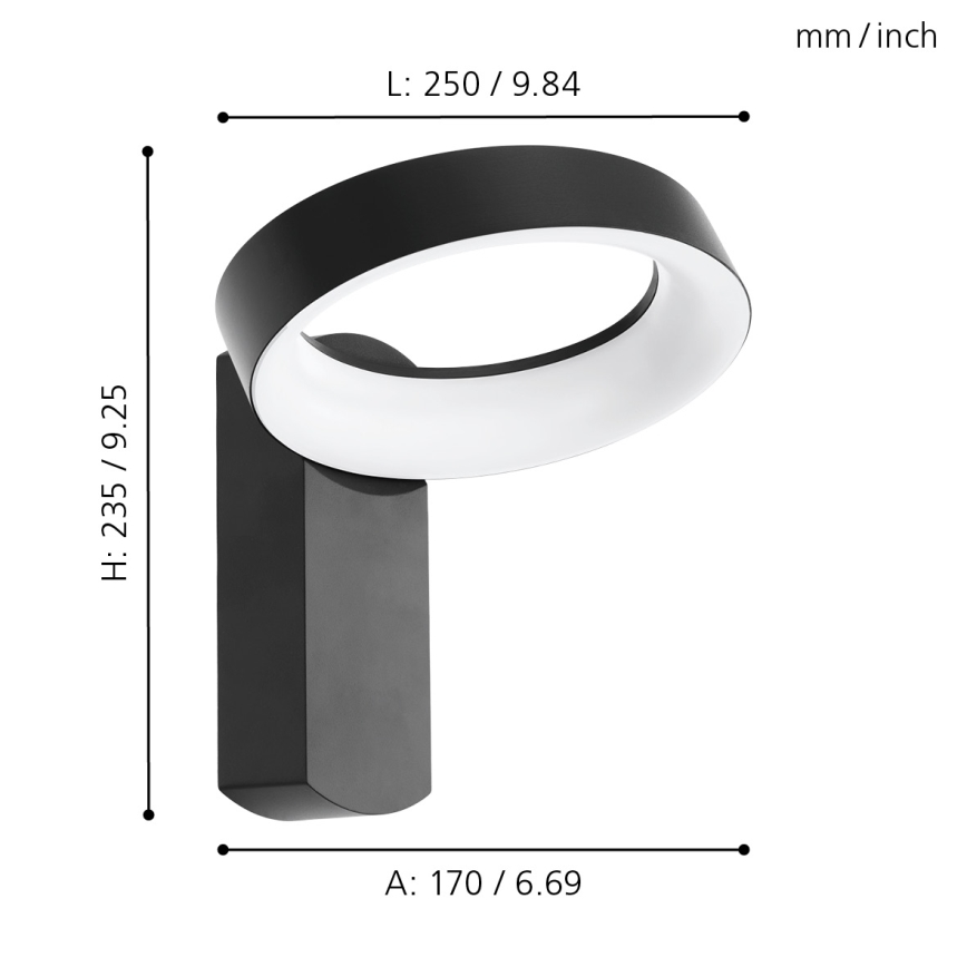 Eglo 97307 - Utomhus LED Väggbelysning PERNATE LED/11W/230V