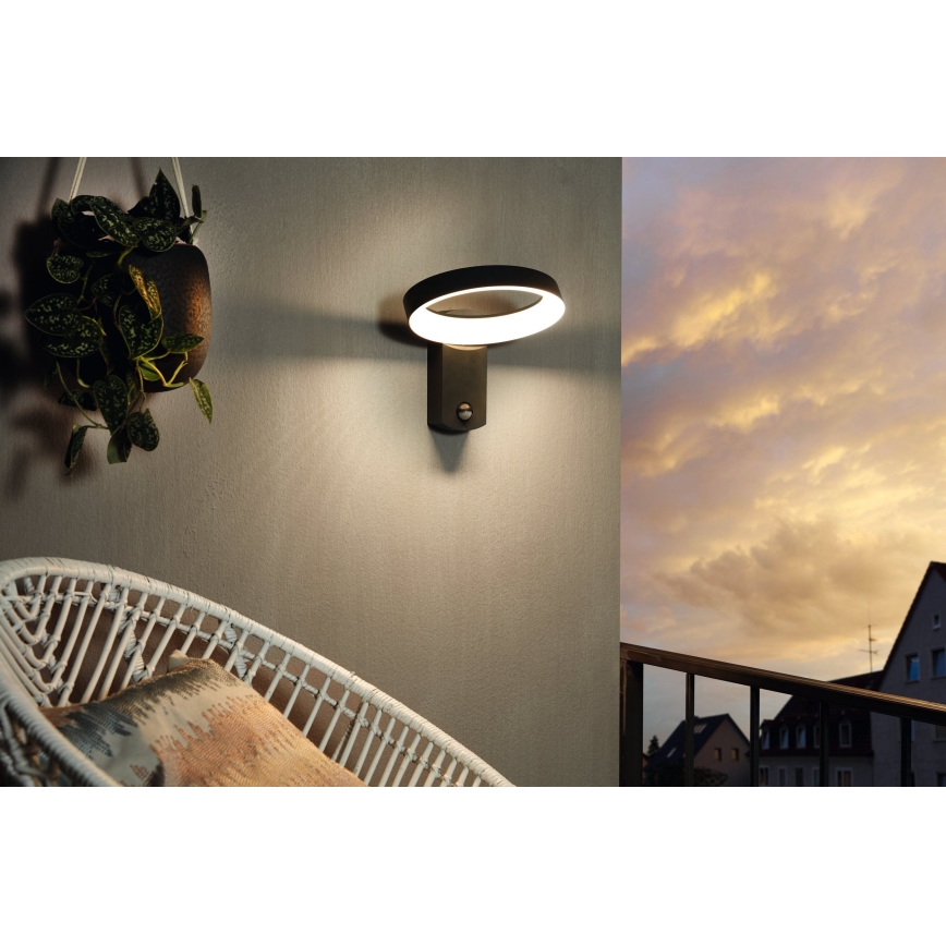 Eglo 97308 - LED Utomhus Väggbelysning med sensor PERNATE LED/11W/230V