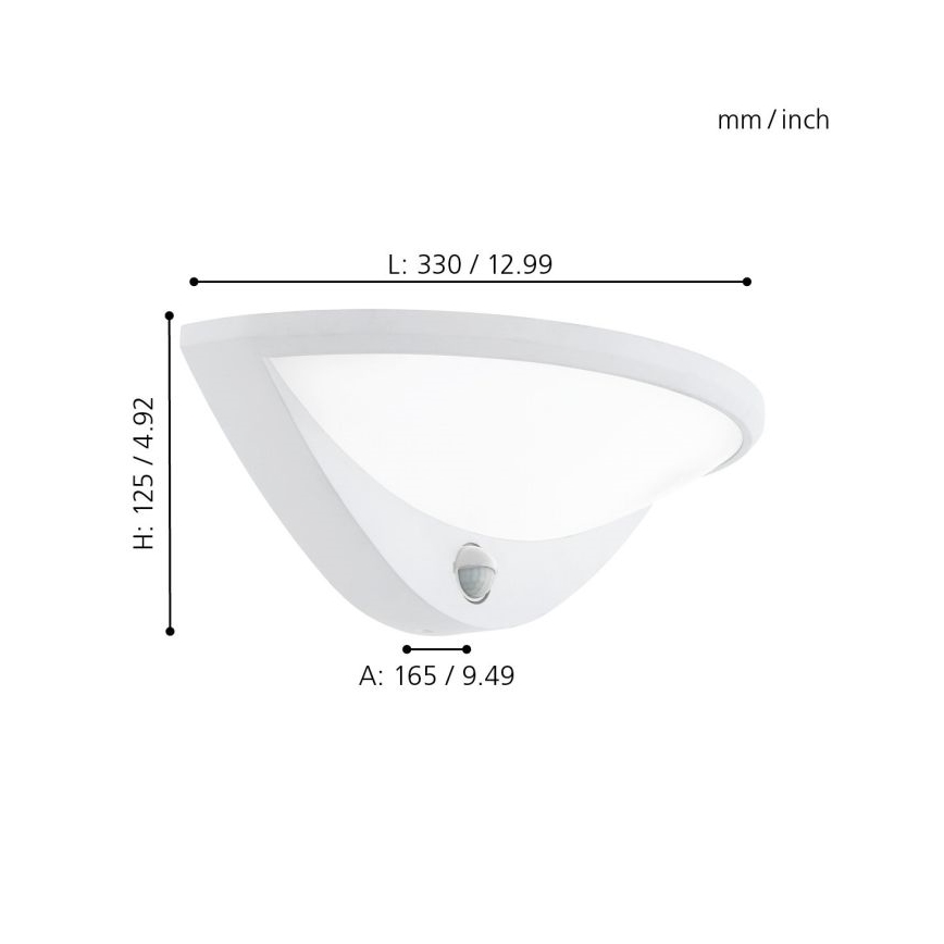 Eglo 97311 - LED Utomhus Väggbelysning med sensor BELCREDA 1xLED/9,3W/230V IP44