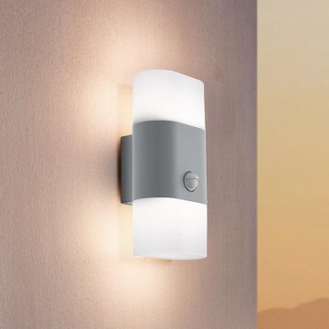 Eglo 97313 - LED Utomhus Väggbelysning med sensor FAVRIA 1 2xLED/5,5W/230V