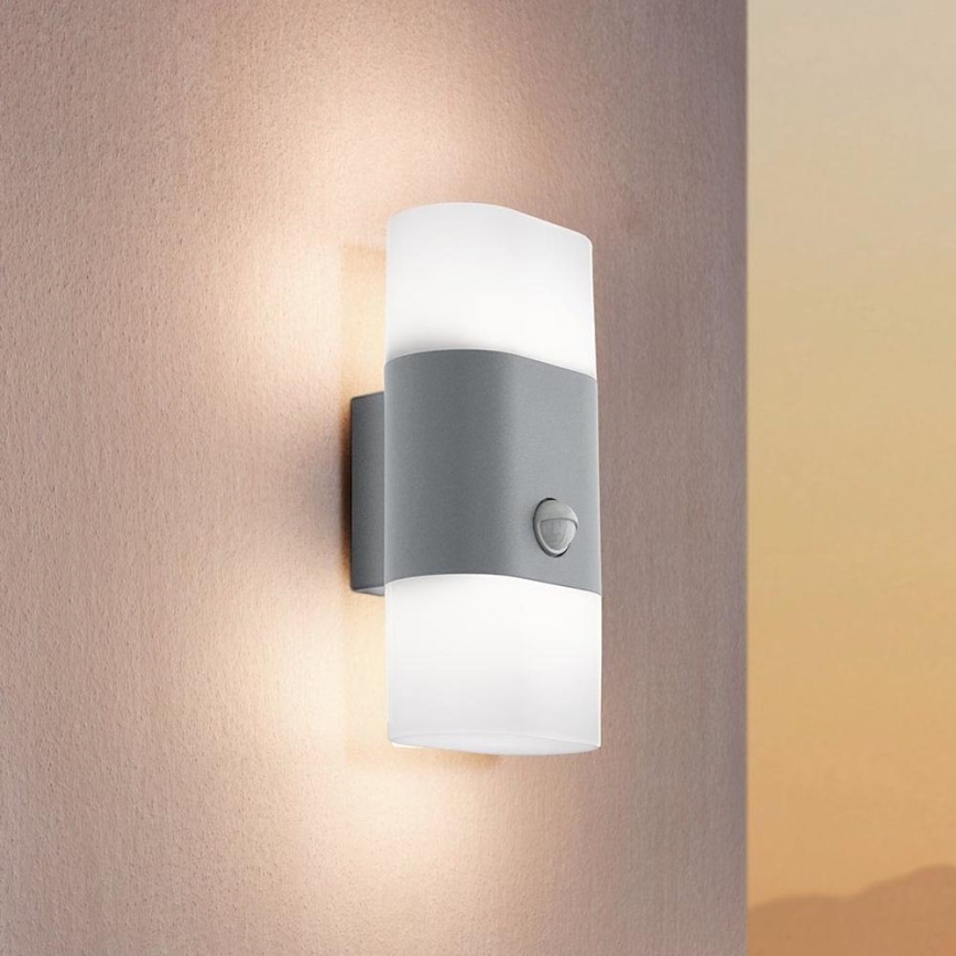 Eglo 97313 - LED Utomhus Väggbelysning med sensor FAVRIA 1 2xLED/5,5W/230V