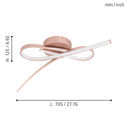 Eglo 97361 - LED Ljuskrona PALOZZA 2xLED/11W/230V