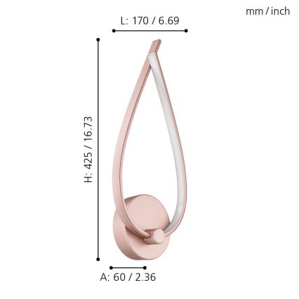 Eglo 97363 - LED Väggbelysning PALOZZA 1xLED/11W/230V