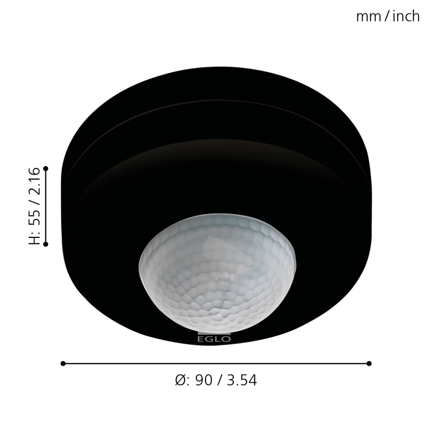 Eglo 97422 - rörelsesensor DETECT ME 6 12 m svart IP44