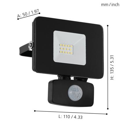 Eglo 97459 - LED Spotlight med sensor FAEDO 3 LED/10W/230V