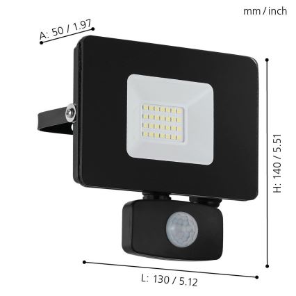 Eglo 97461 - LED Spotlight med sensor FAEDO 3 LED/20W/230V