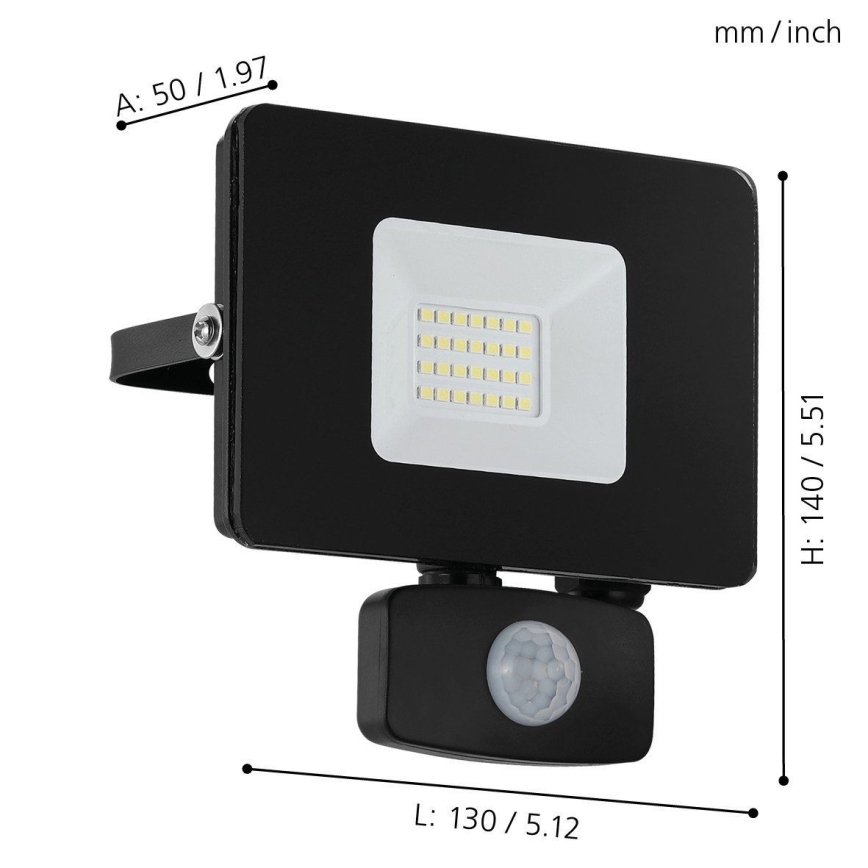 Eglo 97461 - LED Spotlight med sensor FAEDO 3 LED/20W/230V