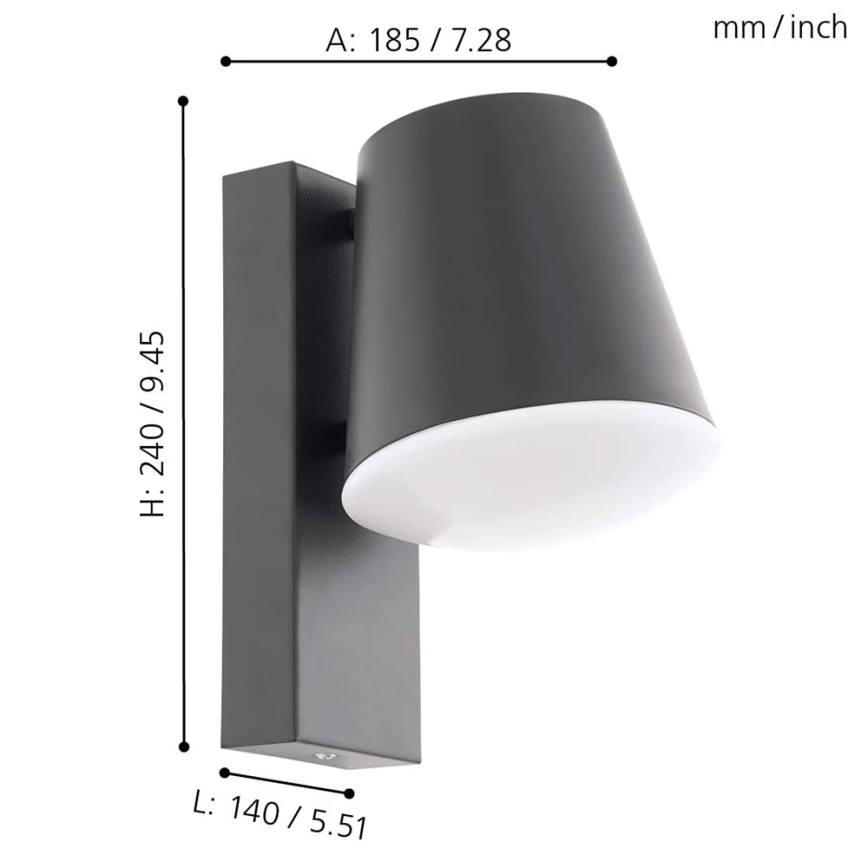 Eglo 97482 - LED Dimbar utomhus Väggbelysning CALDIERO-C 1xE27/9W/230V