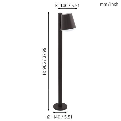 Eglo - LED RGB Ljusreglerad utomhus lampa CALDIERO-C 1xE27/9W/230V antracit IP44