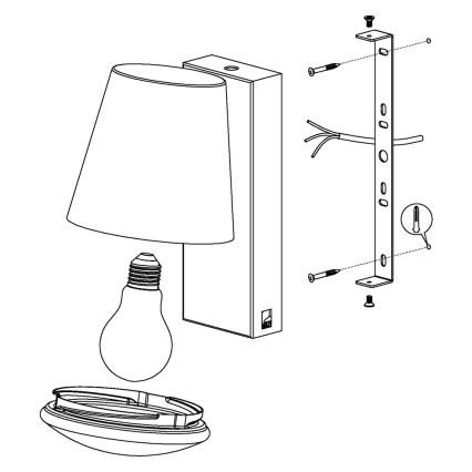 Eglo 97484 - LED Dimbar utomhus Väggbelysning CALDIERO-C 1xE27/9W/230V