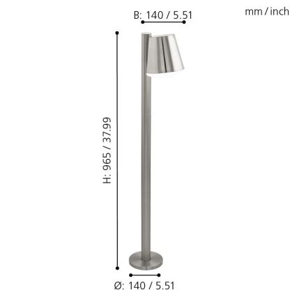Eglo - LED RGB Dimbar Utomhuslampa CALDIERO-C 1xE27/9W/230V matt krom