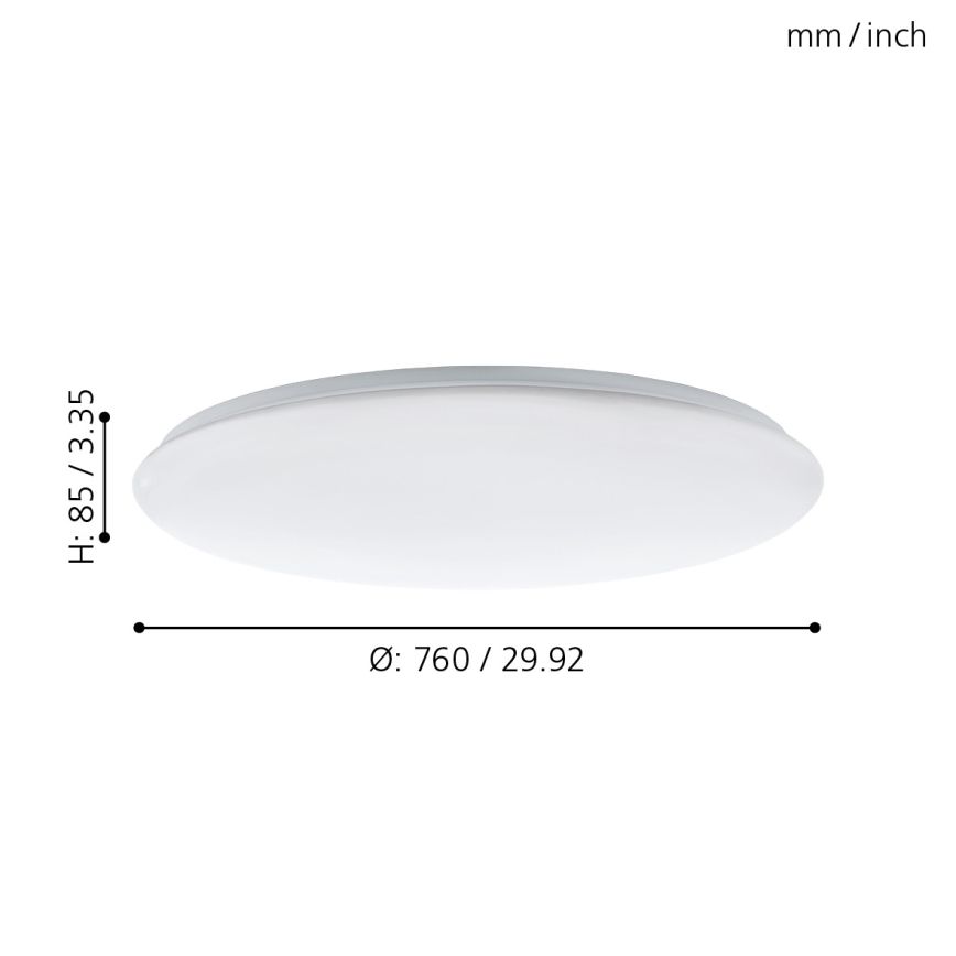 Eglo - LED dimbar taklampa LED/60W/230V + fjärrkontroll