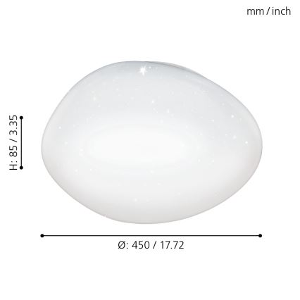 Eglo 97577 - LED Dimbar Takbelysning med Fjärrkontroll  SILERAS LED/21W/230V