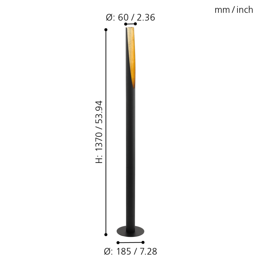 Eglo - LED golvlampa 1xGU10/4,5W/230V svart