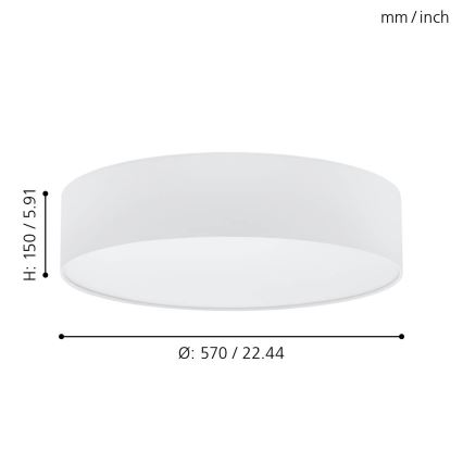 Eglo 97611 - Takbelysning PASTERI 3xE27/60W/230V 57 cm