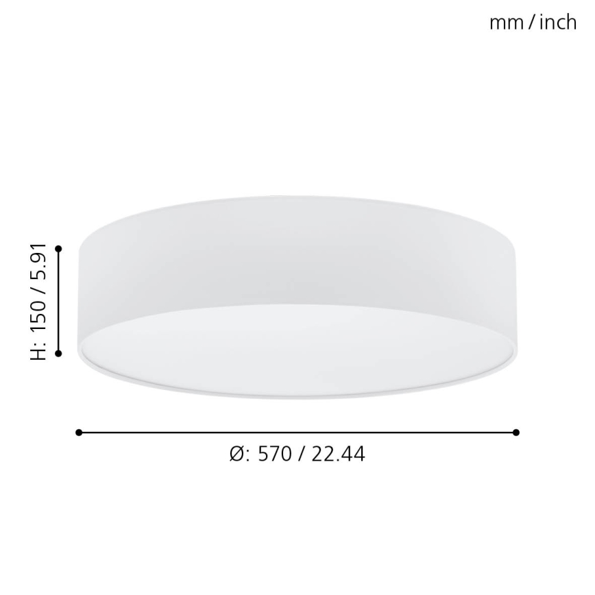 Eglo 97611 - Takbelysning PASTERI 3xE27/60W/230V 57 cm