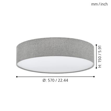 Eglo 97613 - Takbelysning PASTERI 3xE27/60W/230V 57 cm