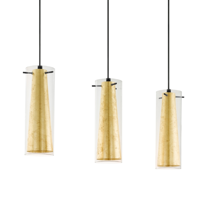 Eglo 97652 - Ljuskrona med snöre PFOR GOLD 3xE27/60W/230V