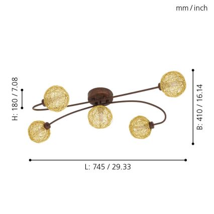 Eglo 97727 - LED Ljuskrona BilIS 1 5xLED/3W/230V