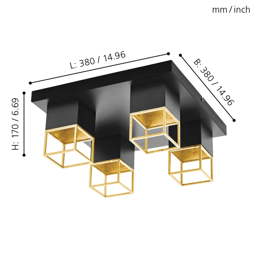 Eglo 97731 - LED Ljuskrona MONTEBALDO 4xGU10/5W/230V