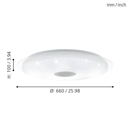Eglo 97737 - LED Dimbar Takbelysning LANCIANO LED/40W/230V