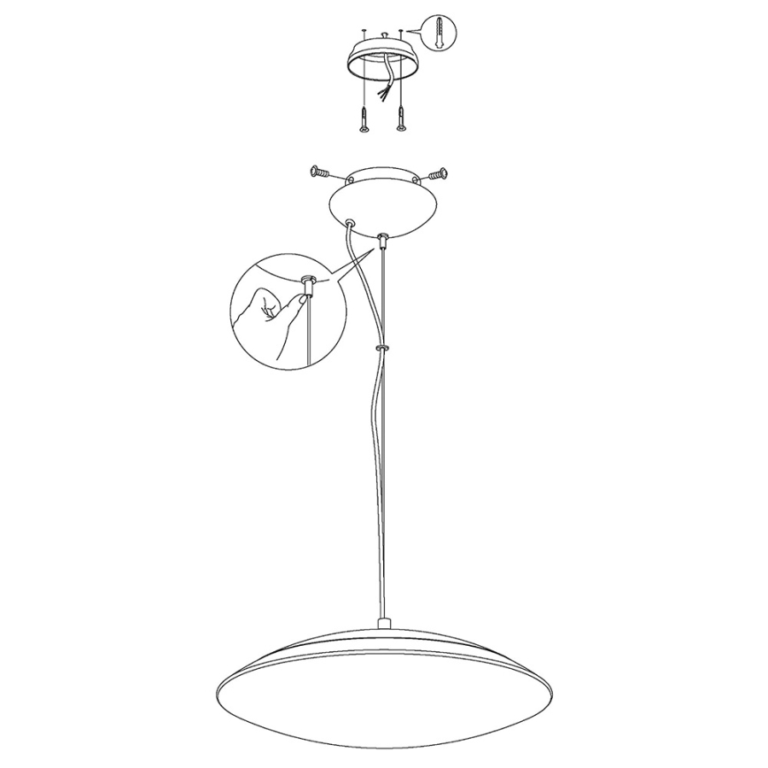 Eglo 97812 - Dimbar LED-lampakrona med snöre FRATTINA-C 1xLED/27W/230V