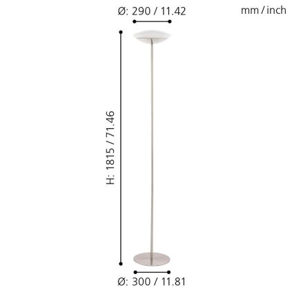 Eglo 97814 - LED RGB Dimbart golvlampa FRATTINA-C 1xLED/18W/230V