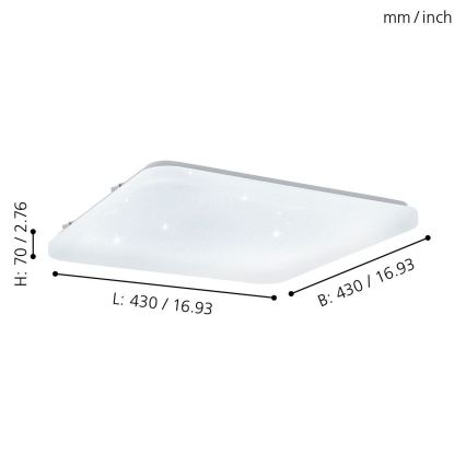 Eglo 97883 - LED Takbelysning FRANIA-S LED/33,5W/230V