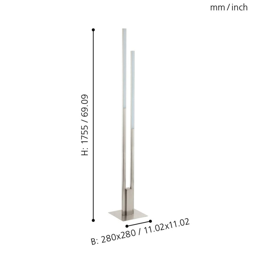 Eglo 97908 - LED Dimbar Golvlampa FRAIOLI-C 2xLED/17W/230V