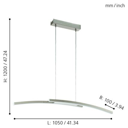 Eglo - LED RGB Dimbar taklampa FRAIOLI-C 2xLED/17W/230V